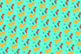 蓝底动物图案无缝背景图