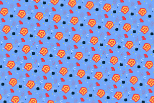 蓝色背景卡通图案纹理