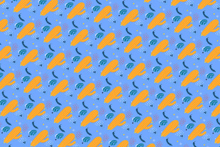 蓝色背景鱼形图案纹理