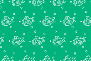 绿色卡通小鱼图案背景