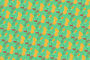 绿色背景卡通图案纹理