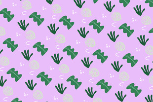 紫色底绿色仙人掌图案背景