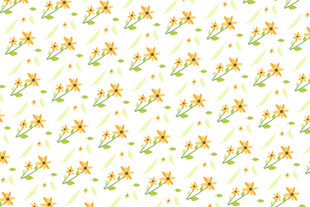 小黄花绿叶无缝图案背景