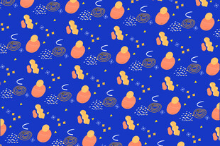 蓝色背景的卡通图案纹理