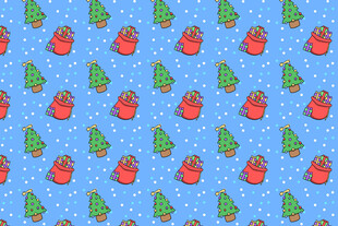 圣诞元素蓝色背景图案