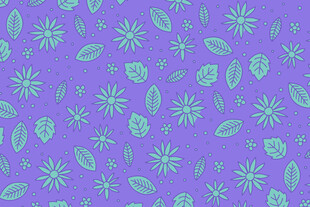 紫色底浅绿色植物图案