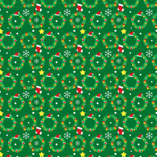 绿色圣诞花环图案背景