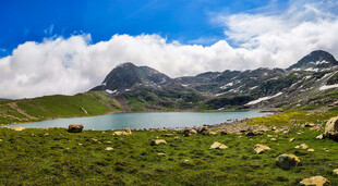 高山湖畔美景