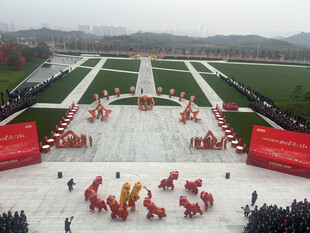 广场舞龙表演热闹非凡