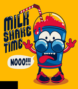 愤怒的牛奶shake卡通形象