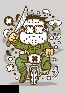 蒙面骑士持剑酷炫插画