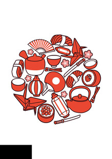 手绘风日式美食插画集合