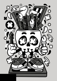 卡通风格的创意耳机插画