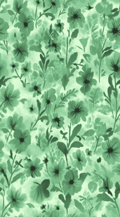 清新绿色花卉图案背景