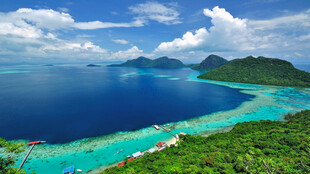 美丽海岛风光全景图