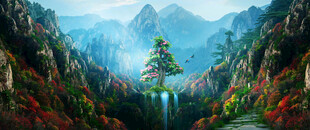 山间孤树