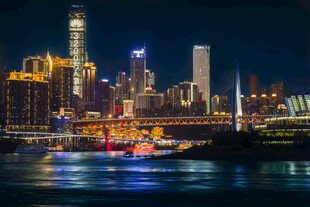 纽约夜景璀璨城市风光
