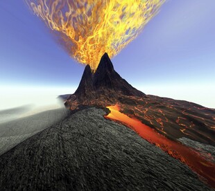 火山喷发壮观景象