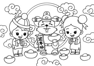 儿童欢乐迎传统节日场景