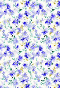 蓝紫色花卉无缝图案背景