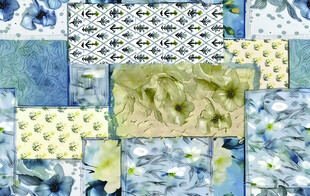 抽象拼贴风多彩艺术图案