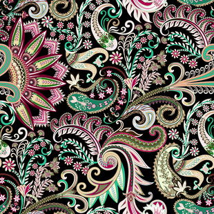 多彩佩斯利花纹图案