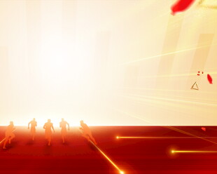 红色光芒下的奋进场景