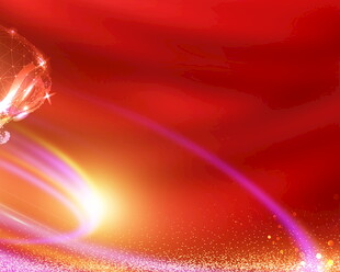 炫彩红色光影特效画面