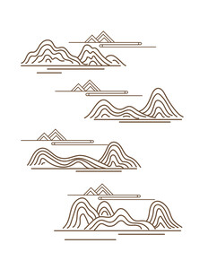 中式山水祥云花纹