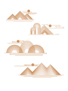 中式山水祥云花纹