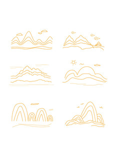 中式山水祥云花纹