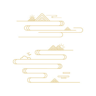 中式山水祥云花纹