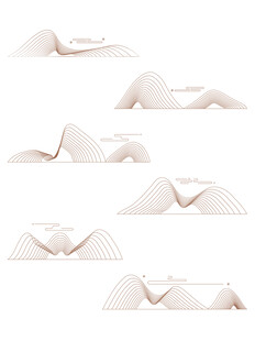 中式山水祥云花纹