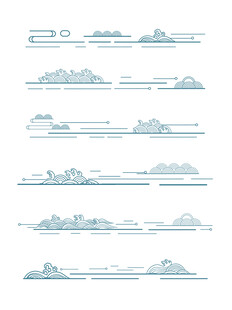 中式山水祥云花纹