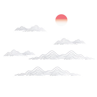 中式山水祥云花纹