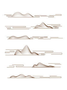 中式山水祥云花纹