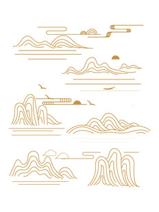 中式山水祥云花纹