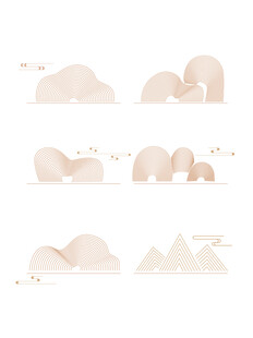 中式山水祥云花纹