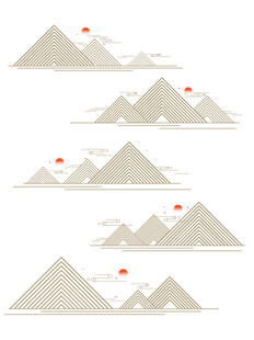 中式山水祥云花纹