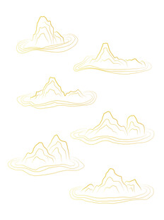 中式山水祥云花纹