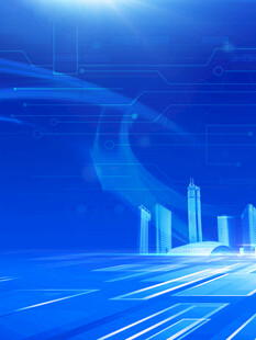 科技感城市夜景光影画面