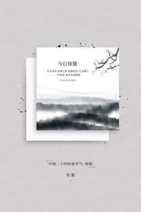 简约山水风惊蛰海报