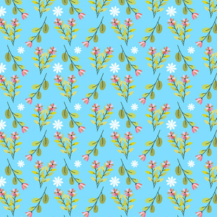 蓝色背景冬青图案纹理