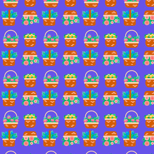 多彩复活节篮子图案背景