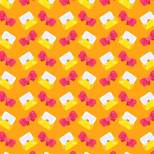 黄色背景卡通图案无缝纹理