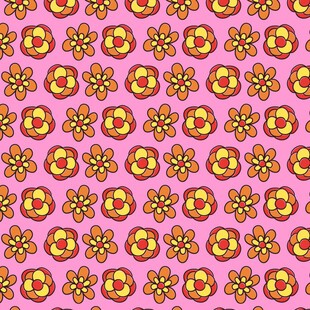 粉色底花朵重复图案背景