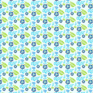 清新蓝绿花卉图案背景