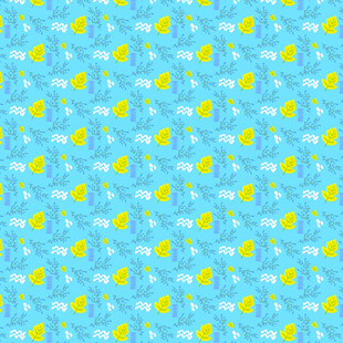 蓝色背景上的黄色图案纹理