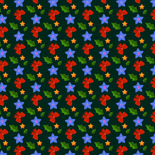 圣诞主题星星浆果图案