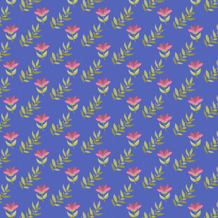 蓝色背景花卉图案纹理